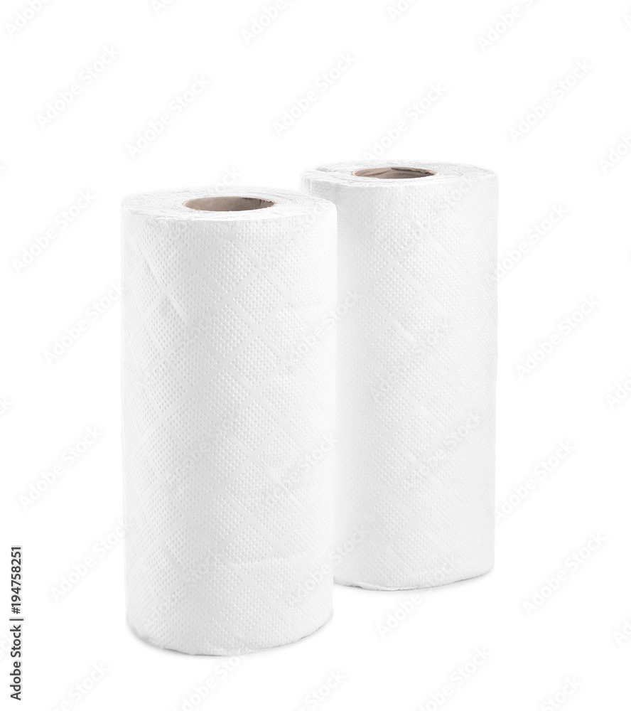 Rolls of paper towels on white background Rolls of paper towels on white background
