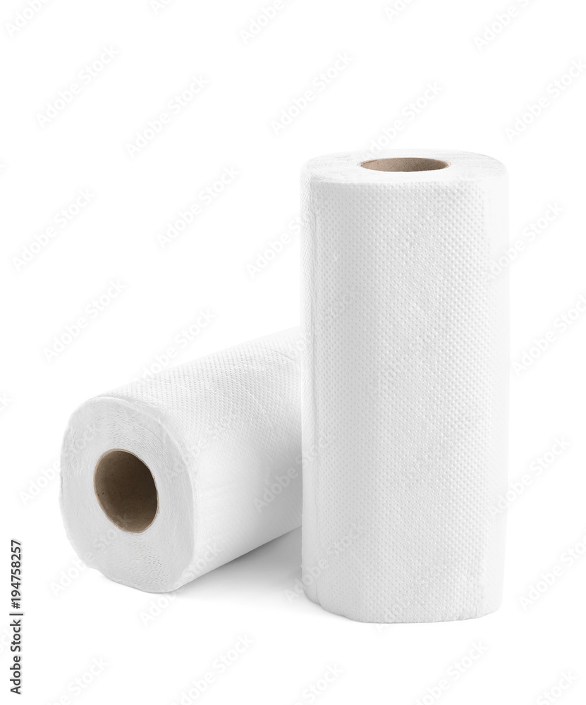 Rolls of paper towels on white background Rolls of paper towels on white background