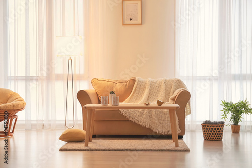 Living room interior with c...