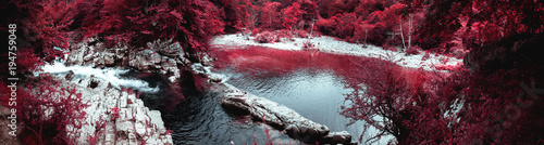 Vista del estanque rojo. Asturias