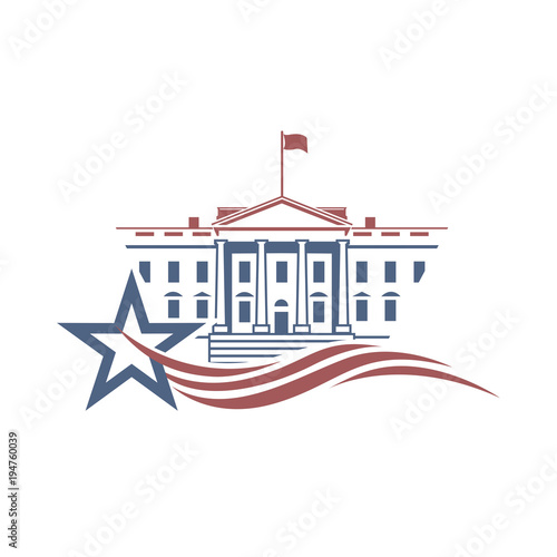 white house building icon in Washington DC