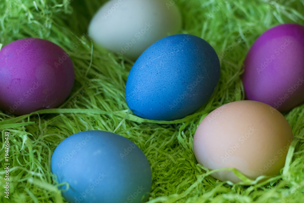 colorfully painted Easter eggs