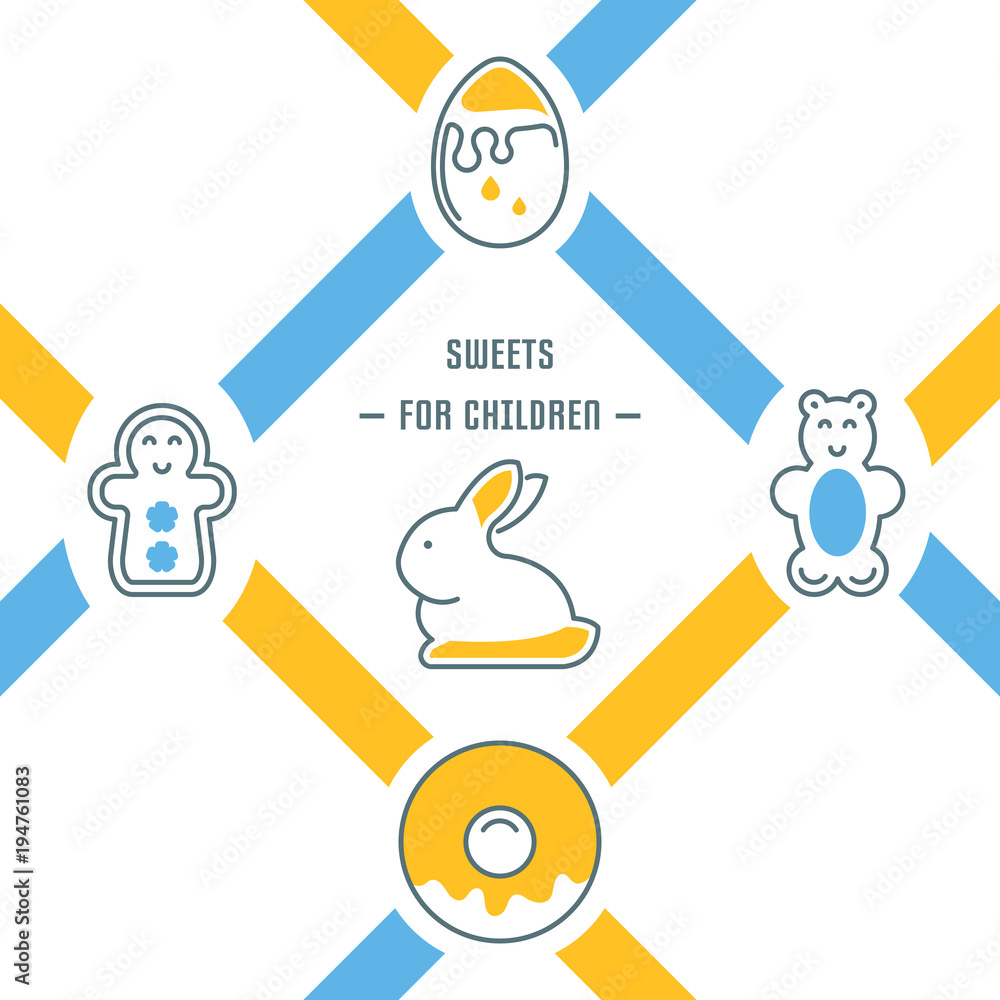 Website Banner and Landing Page of Sweets for Children. Website Banner and Landing Page of Sweets for Children.