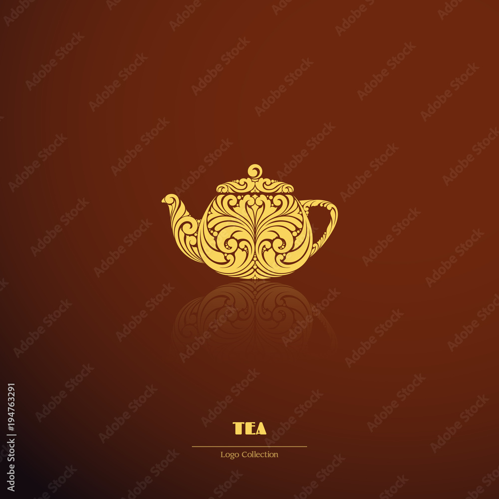 Logo ornate teapot coffee tea icon.Logo ornate teapot coffee tea icon. Logo ornate teapot coffee tea icon.Logo ornate teapot coffee tea icon.