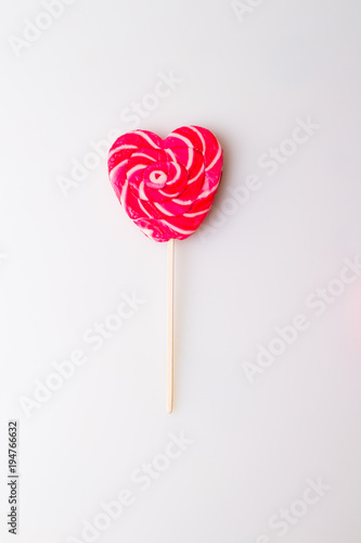 Valentines day one heart candy colorful on white background love concept