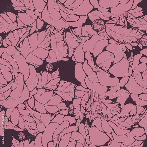 Seamless vector background.  Camellia - flowers and leaves. Perfumery and cosmetic plants. Wallpaper. Use printed materials, signs, posters, postcards, packaging. 