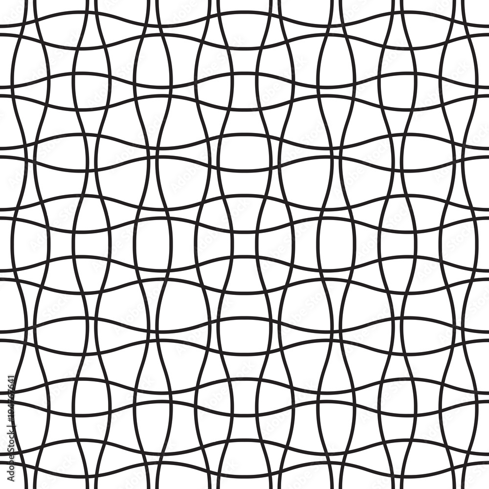 Seamless wave crossing weave pattern. Abstract geometric grid mesh background. Seamless wave crossing weave pattern. Abstract geometric grid mesh background.