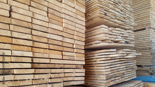 Timber in warehouse