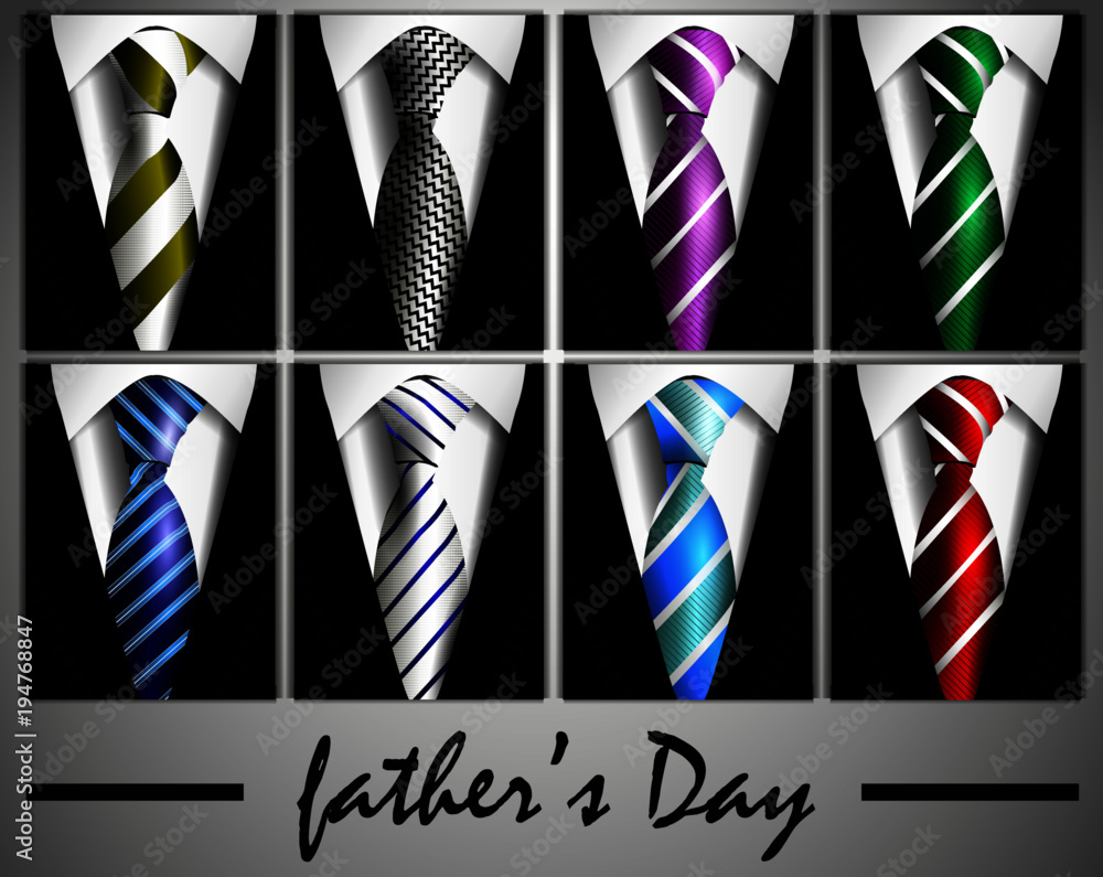 father's day collection set of varied elegant ties with different ...