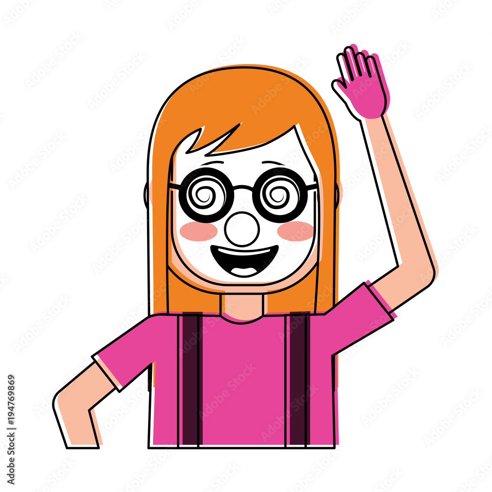 funny smile woman with clown mask silly glasses vector illustration funny smile woman with clown mask silly glasses vector illustration