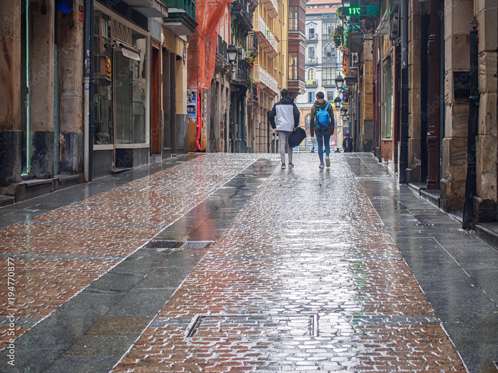 Street in Casco Viejo District old city of Bilbao Street in Casco Viejo District old city of Bilbao