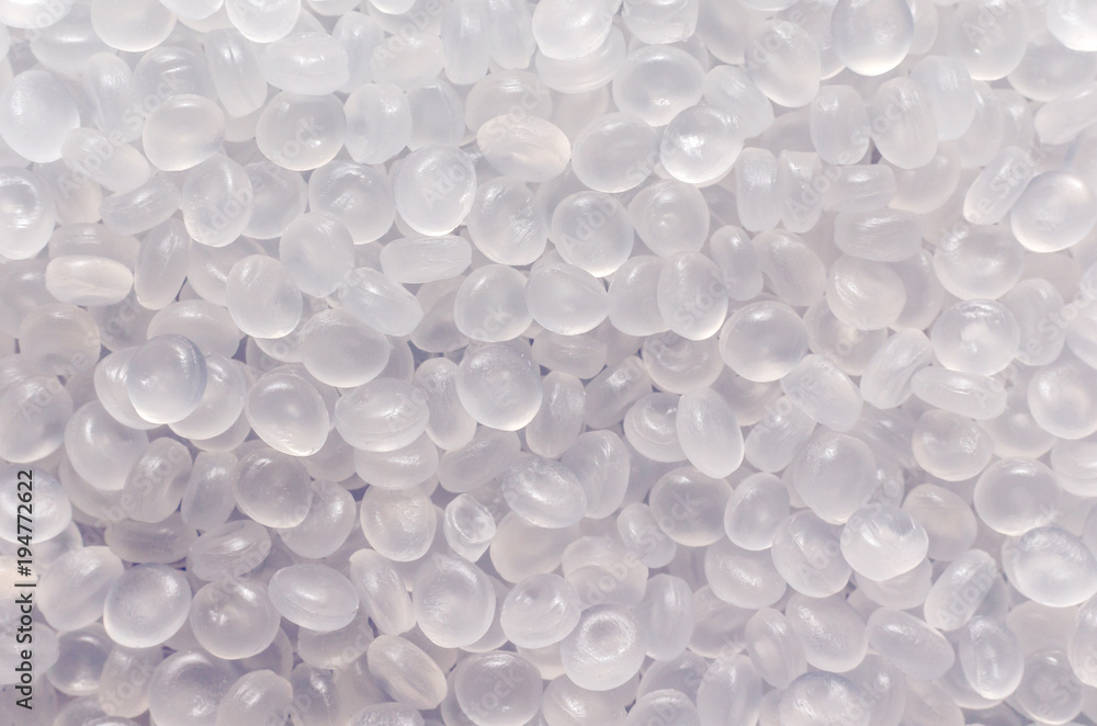 Polypropylene granule close-up background texture Polypropylene granule close-up background texture