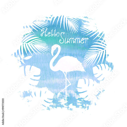 Hello summer lettering flam...