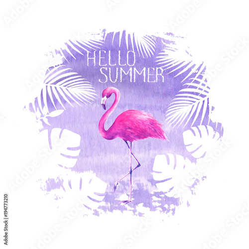 Hello summer lettering flam...