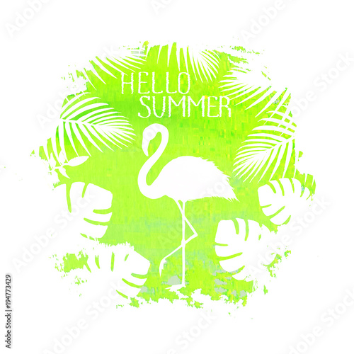 Hello summer lettering flam...