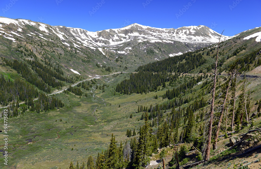 Beautiful Alpine landscape in Rocky Mountains, Colorado where many 13ers and 14ers are located