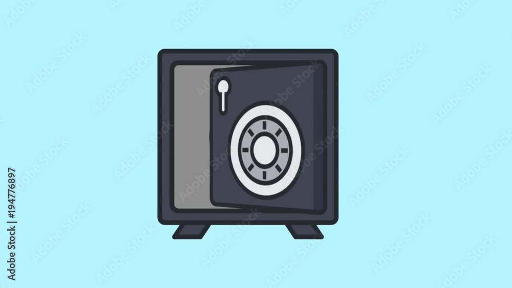Bitcoin enters to strongbox symbolizing safe investment High definition animation colorful scenes Bitcoin enters to strongbox symbolizing safe investment High definition animation colorful scenes