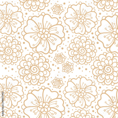 Cartoon flowers repeating pattern 