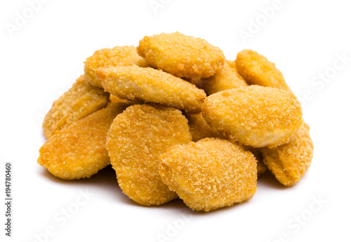 Chicken Nuggets Isolated on a White Background
