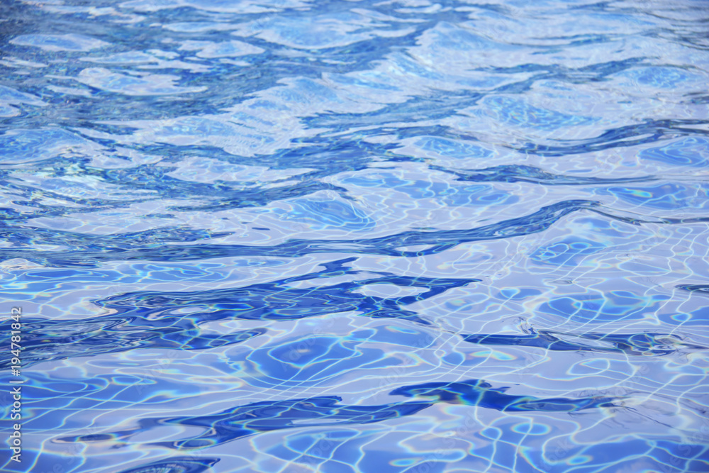 Abstract wave blue water in swimming pool for background Abstract wave blue water in swimming pool for background