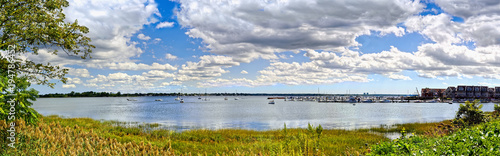 Photography Panoramic view of Eastchester Bay in Pelham Bay Park, Bronx, New York City, USA
