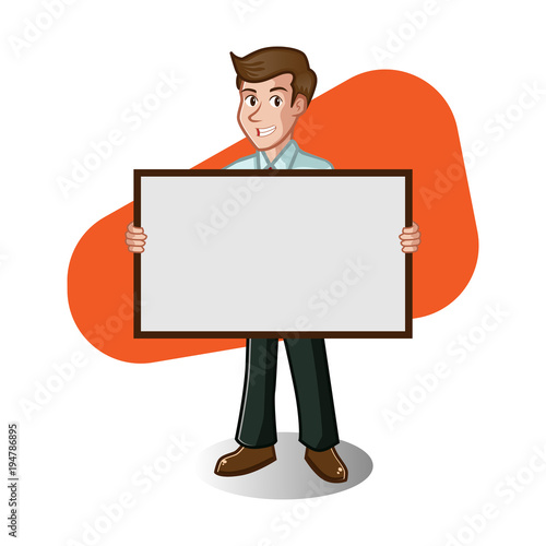 Businessman Blank Board template Vector