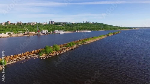 Wallpaper Mural Breakwater on river Torontodigital.ca