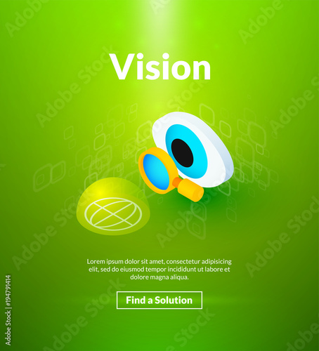 Vision poster of isometric color design