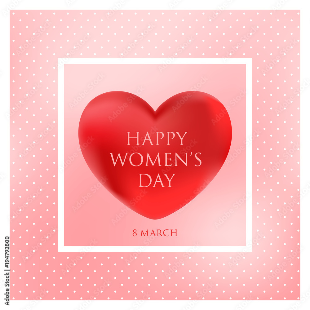 happy womens day greeting card vector illustration