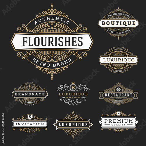 Vintage Flourishes Frame Banner Label Collection
