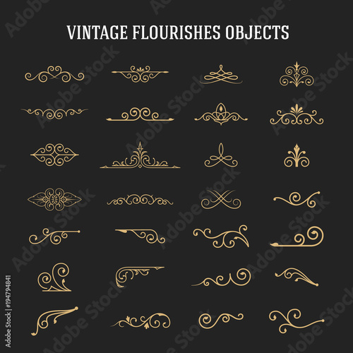 Set of vintage ornamental flourishes