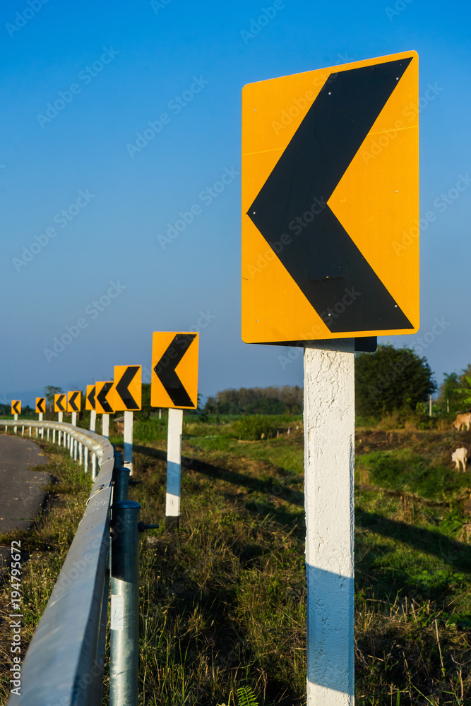 Curve road with blue sky