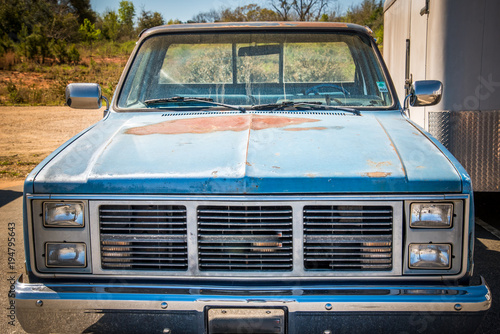 Old Rusty Blue Pick Up Truck 