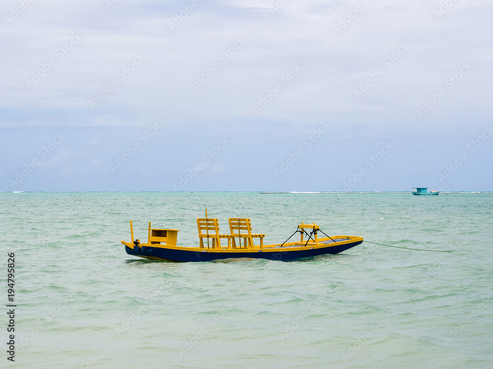 Fototapeta premium boat at sea on a summer day