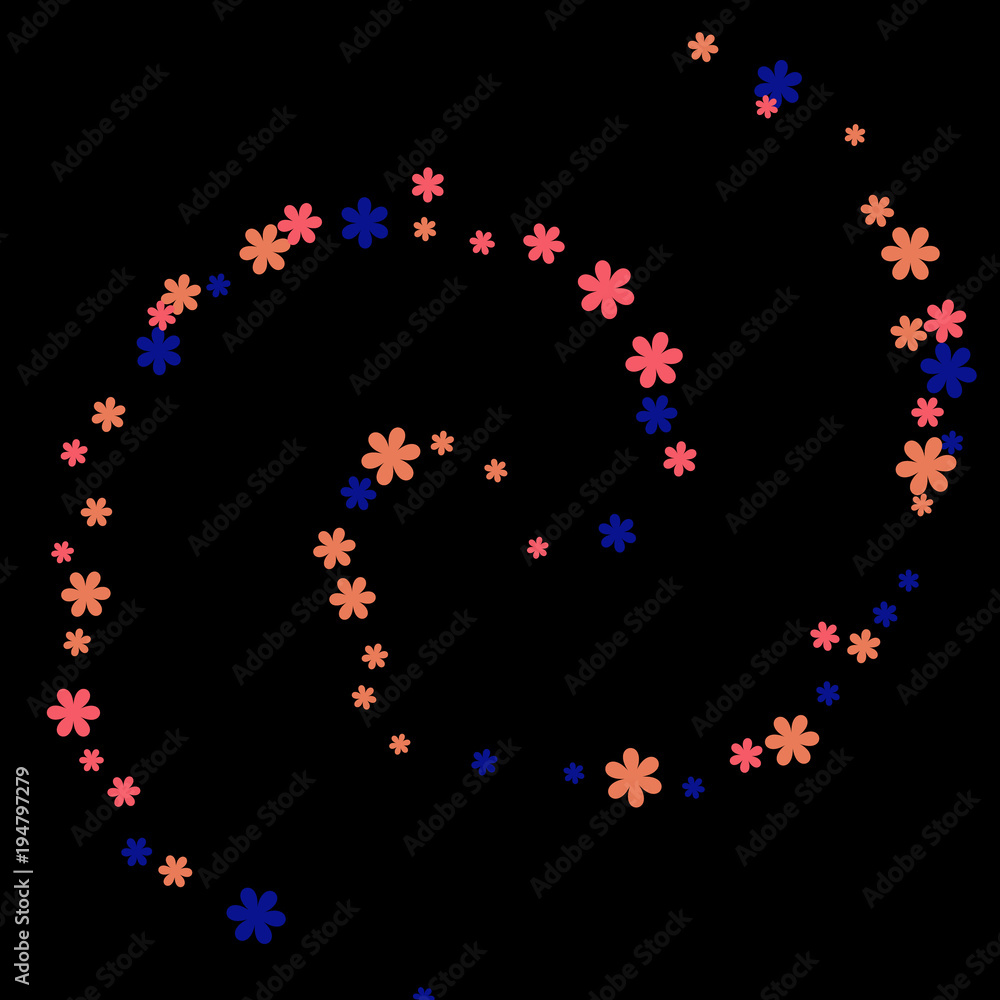 Pretty Floral Pattern with Simple Small Flowers for Greeting Card or Poster. Naive Daisy Flowers in Primitive Style. Vector Background for Spring or Summer Design.