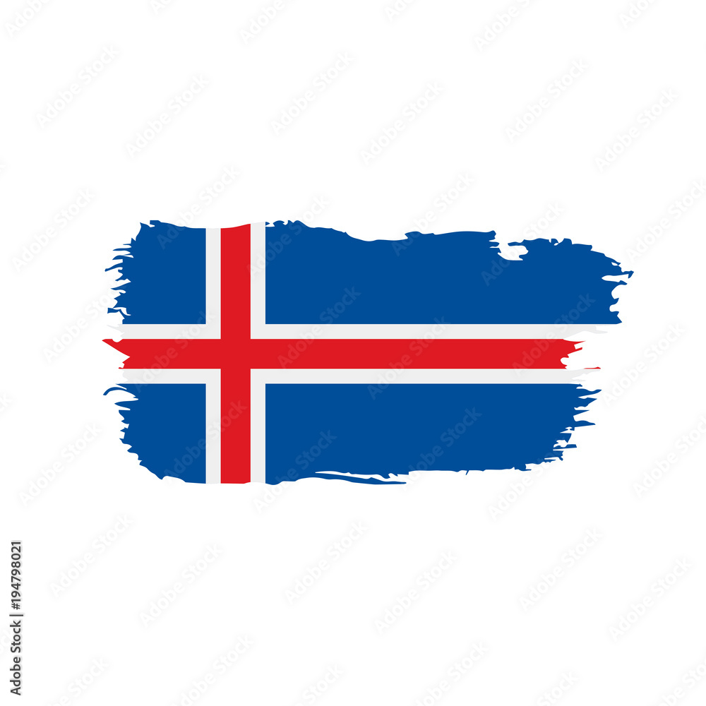 Fototapeta premium Iceland flag, vector illustration
