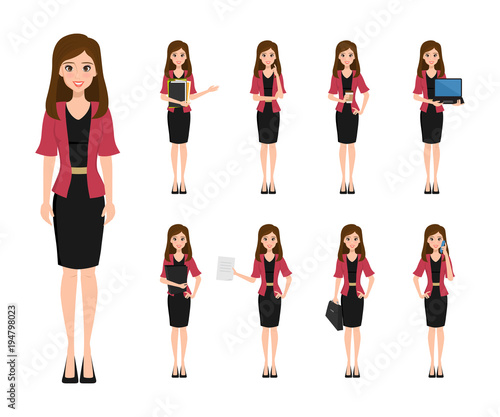 Business woman character creation in office style. Business job function. Illustration vector of avatar people design.