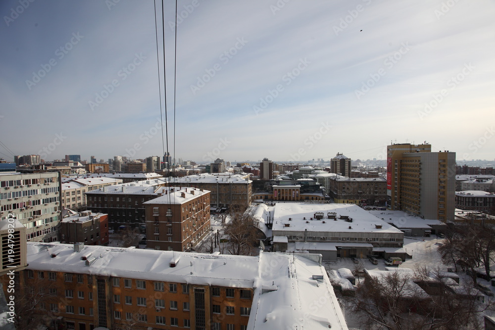 winter, Novosibirsk in the sun