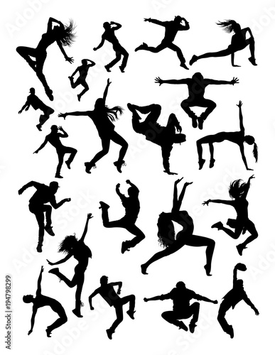 Modern dance silhouette. Good use for symbol, logo, web icon, mascot, sign, or any design you want.