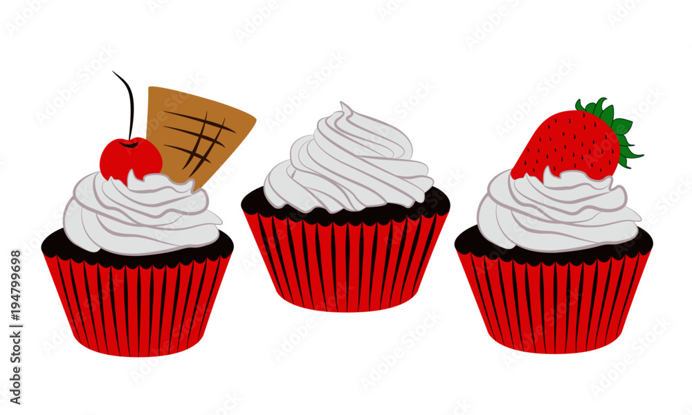 Cupcake set. Vector Cupcake set. Vector