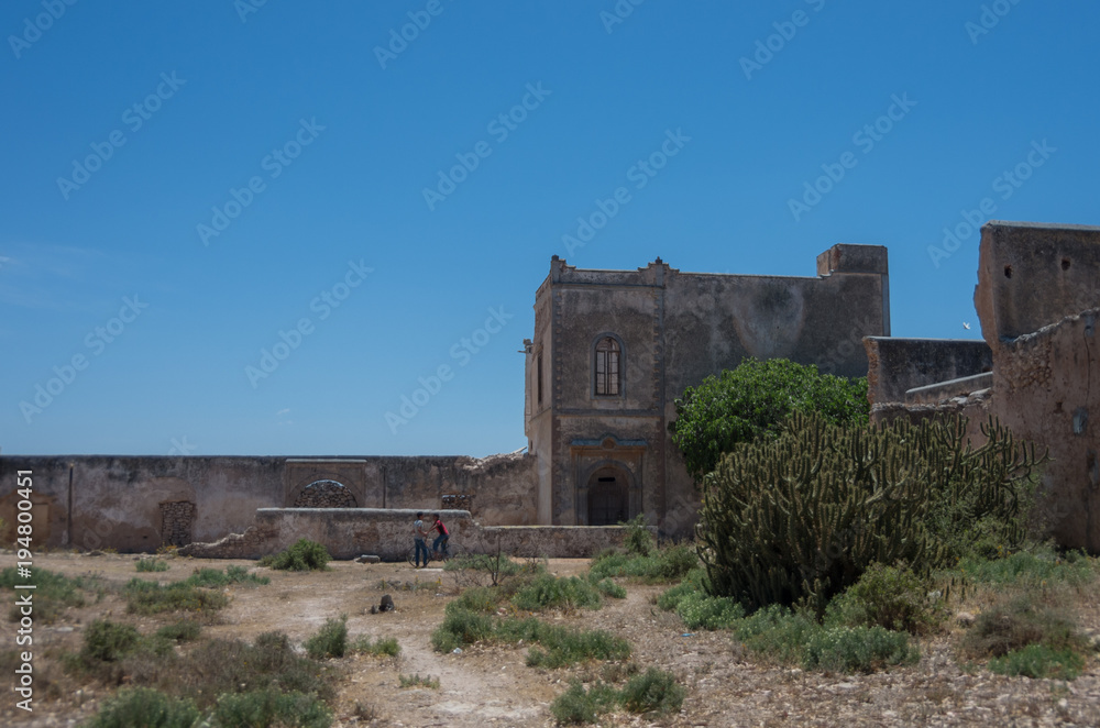 The ruins of Dar Caid Hadji fortified town near Essaouira, Morocco
