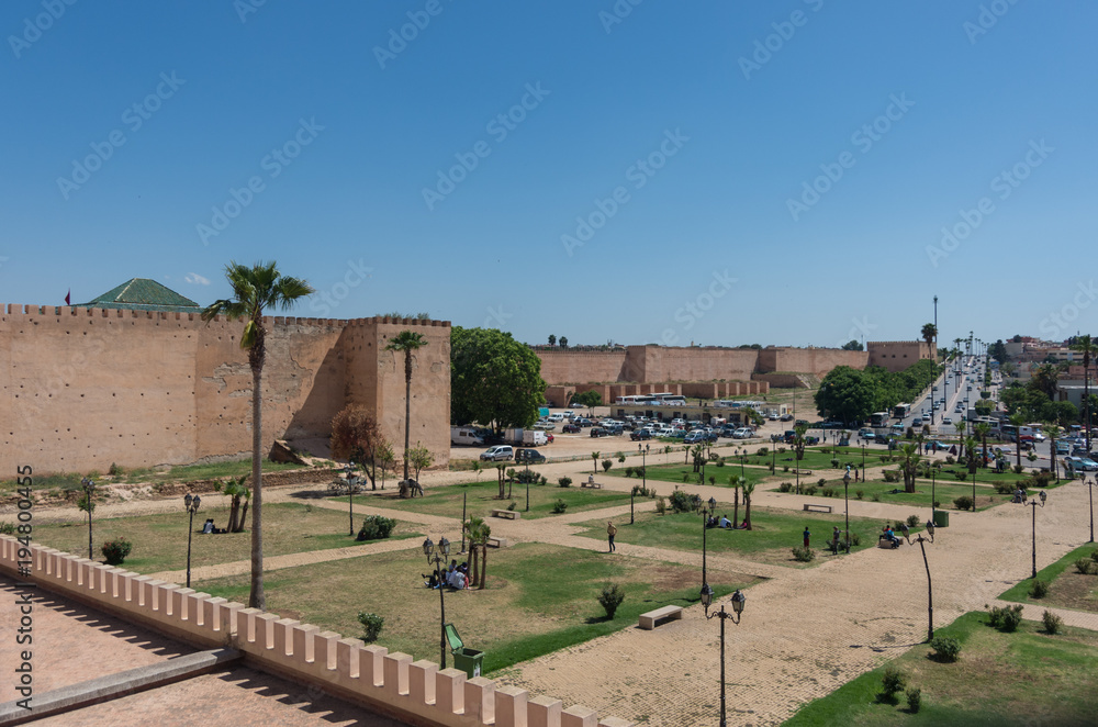 City wall in Meknes, Morocco, Africa