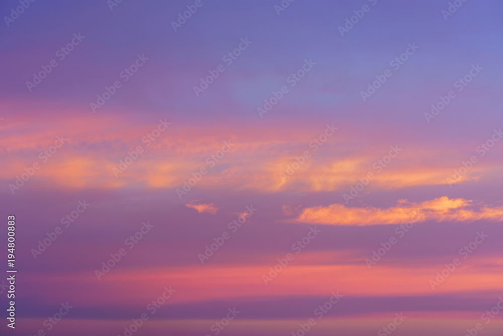 The beauty of colorful clouds in twilight background