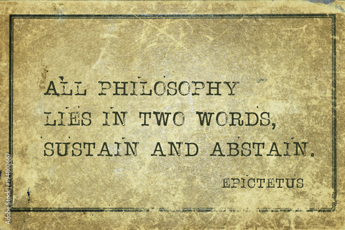 Tableau sur toile two words Epictetus