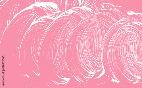 Natural soap texture. Adorable bright pink foam trace background. Artistic dazzling soap suds. Cleanliness, cleanness, purity concept. Vector illustration.