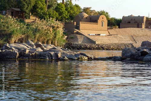 Typical Arabic school called Madrasa located on the banks of the Nile near Cairo, Egypt photo