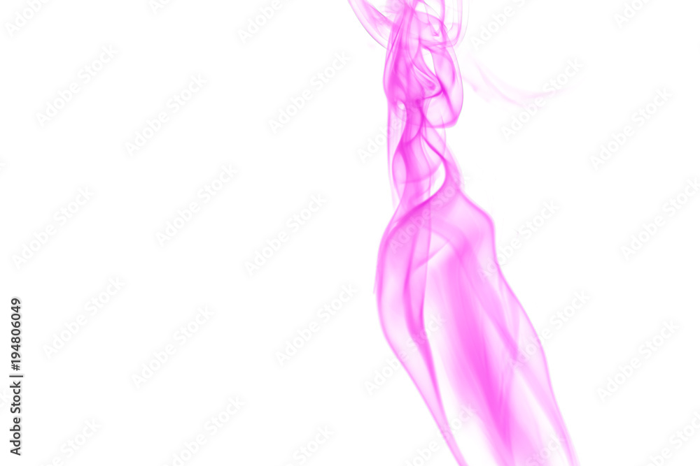 Fototapeta premium Purple smoke on white background