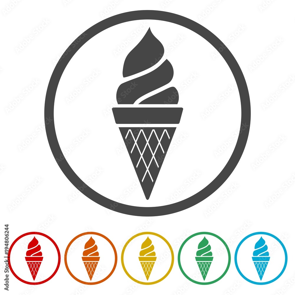 Ice cream icon, 6 Colors Included Ice cream icon, 6 Colors Included