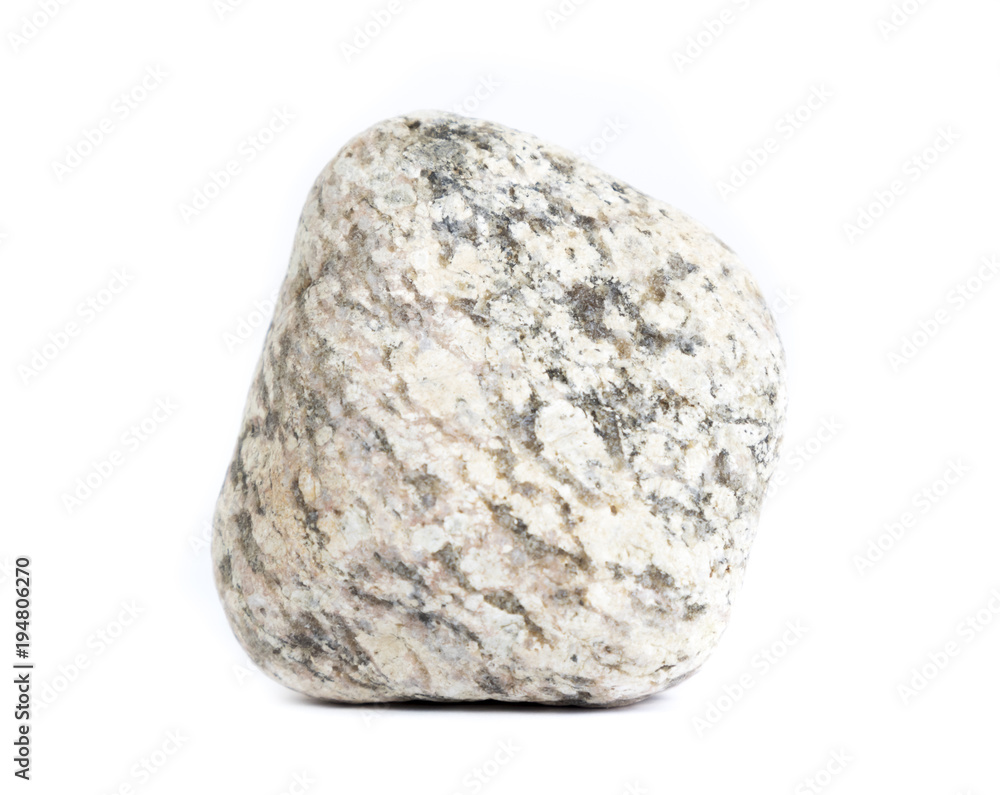 Fototapeta premium Single natural stone on white background, close-up