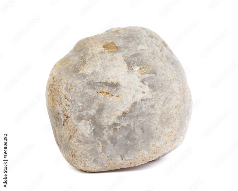 Obraz premium Single natural stone on white background, close-up